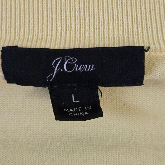 J.Crew Jackie Floral Sequin Butter Yellow Gold Cardigan Sweater Size L - Picture 8 of 10